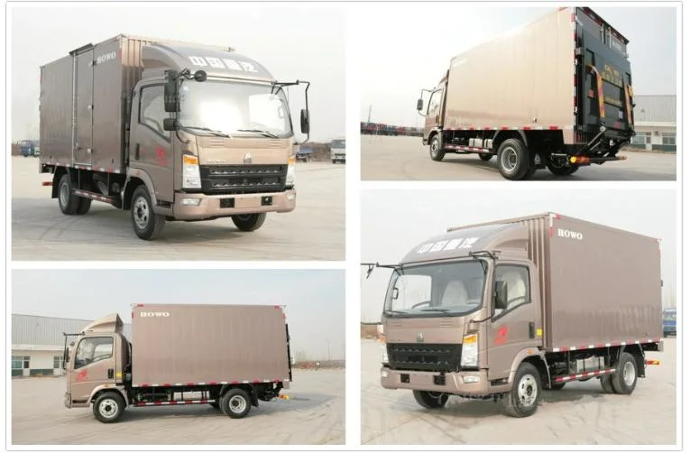 4X2 Light Duty Car Truck Sinotruk HOWO 6 Tons 116HP LHD Rhd Box Truck Van Cargo Truck